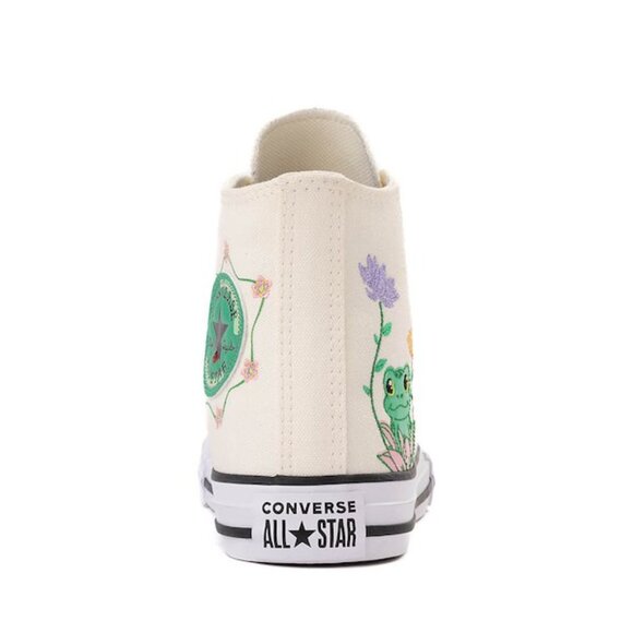 CONVERSE Chuck Taylor Alll Star "Frog Garden" High-Top Sneaker- Egret- Sz:3YOUTH - Picture 10 of 13
